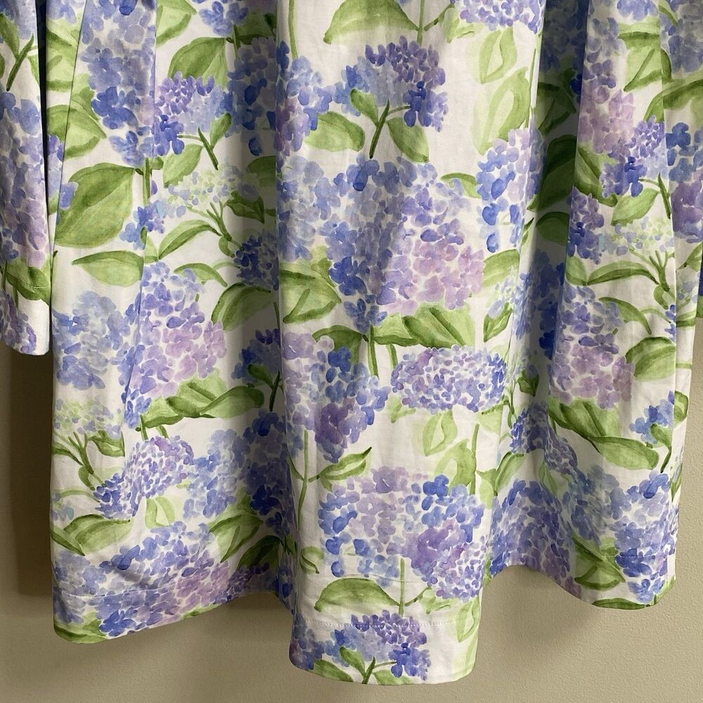 Hill House Blue Hydrangea Print The Artemis Bell Sleeve Shift Dress Size Large - Picture 14 of 16